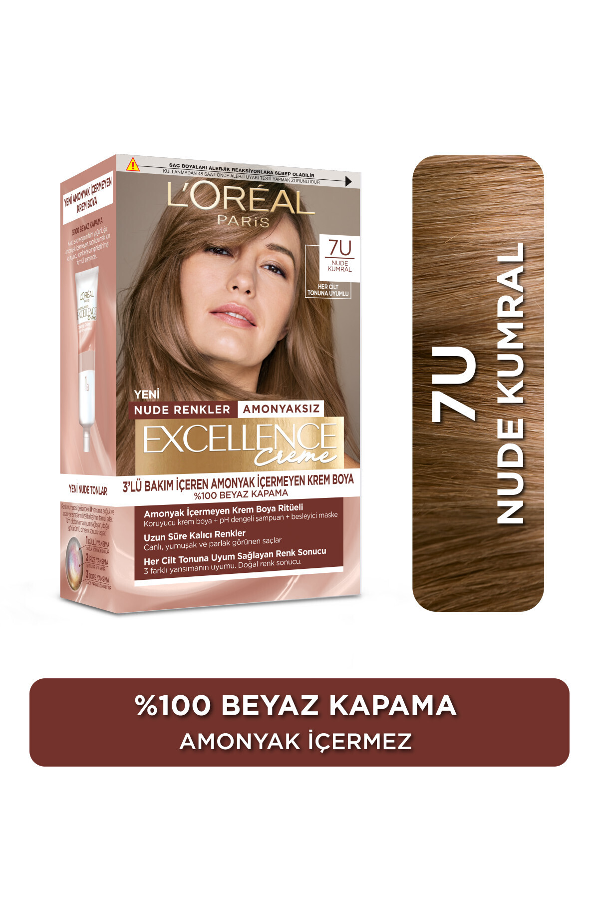 LOREAL EXCELLENCE CREME RENK SAÇ BOY 7U NUDE KUMRA-
