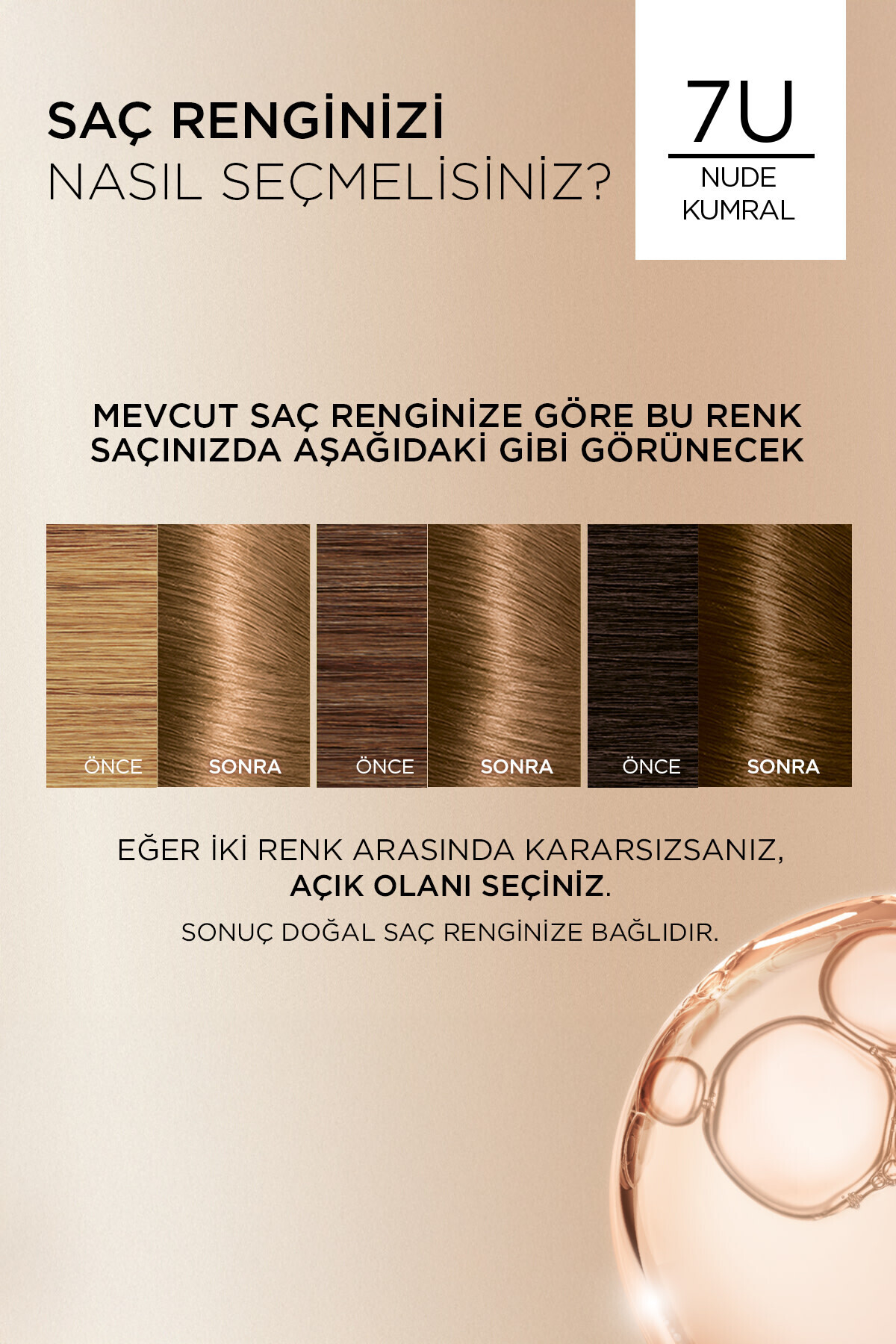LOREAL EXCELLENCE CREME RENK SAÇ BOY 7U NUDE KUMRA-