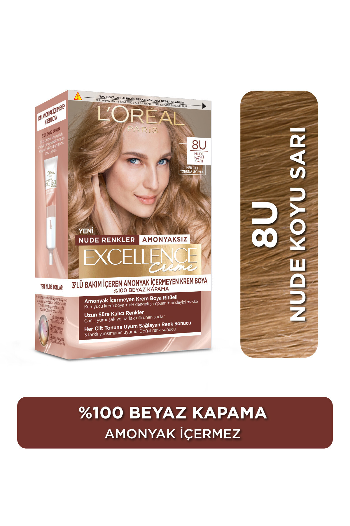 LOREAL PARİS EXCELLENCE CREME 8U KOYU SARI SAÇ BOYASI-