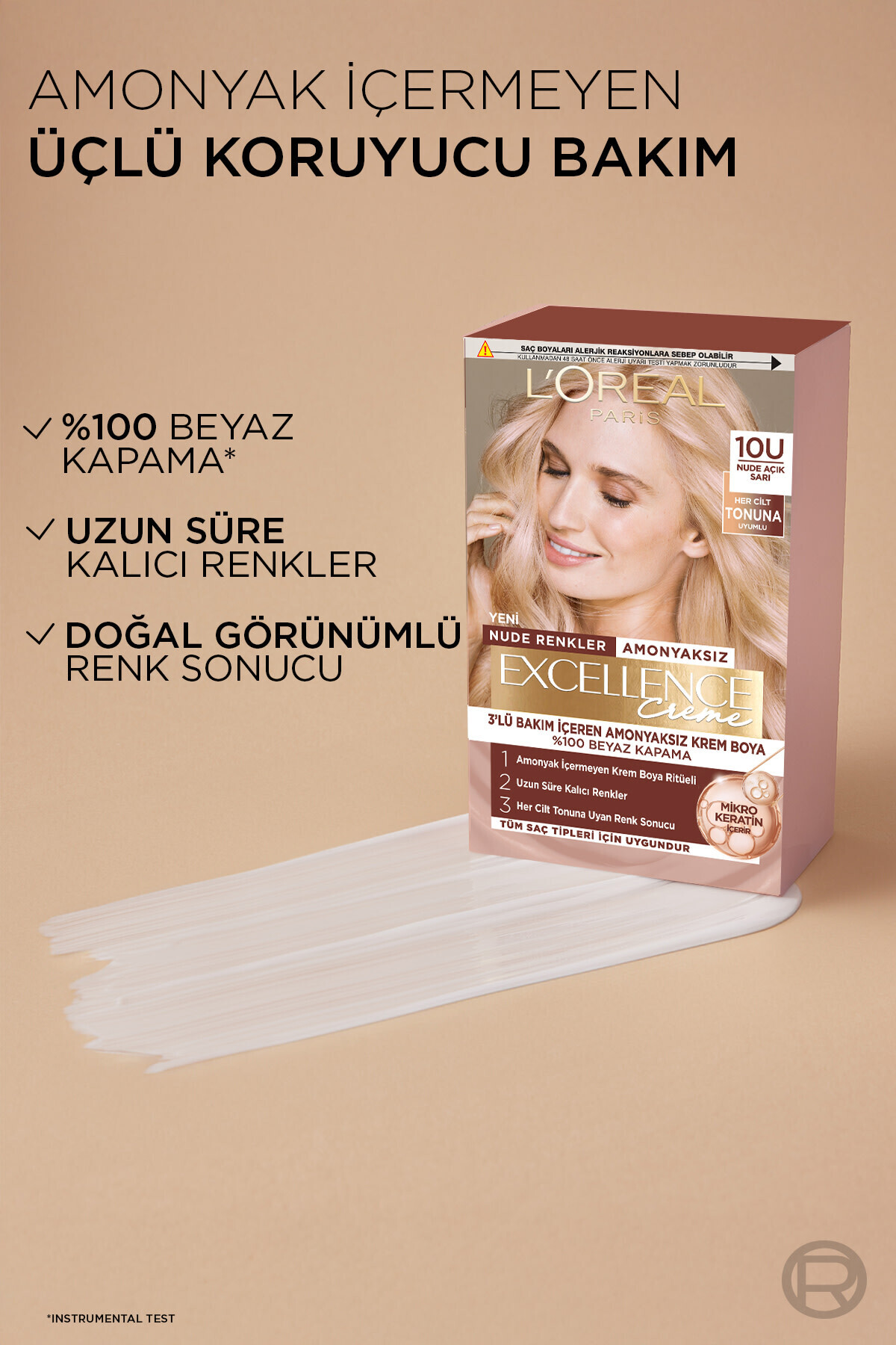 LOREAL PARİS EXCELLENCE CREME 10U AÇIK SARI SAÇ BOYASI-
