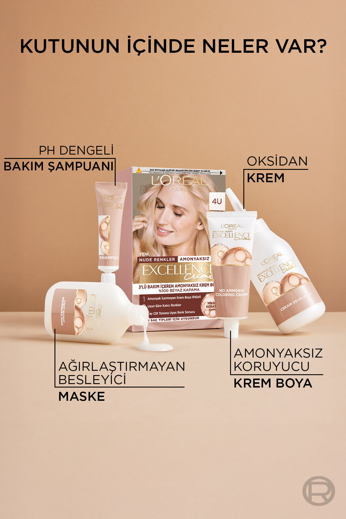 LOREAL PARİS EXCELLENCE CREME 10U AÇIK SARI SAÇ BOYASI-