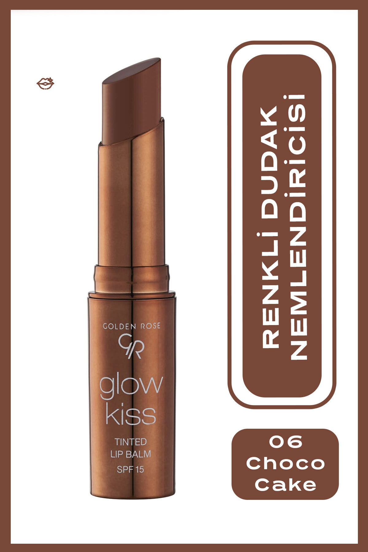 GOLDEN ROSE   GLOW KISS TINTED LIP BALM CHOCO CAKE NO 06-