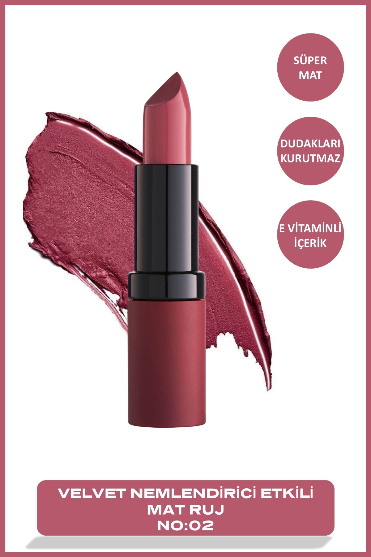 GOLDEN ROSE   VELVET MATTE LIPSTICK NO.2-