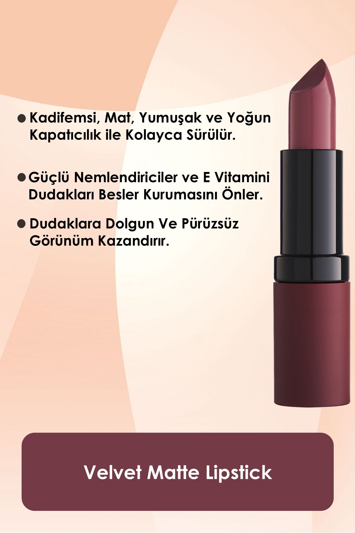 GOLDEN ROSE   VELVET MATTE LIPSTICK NO.2-
