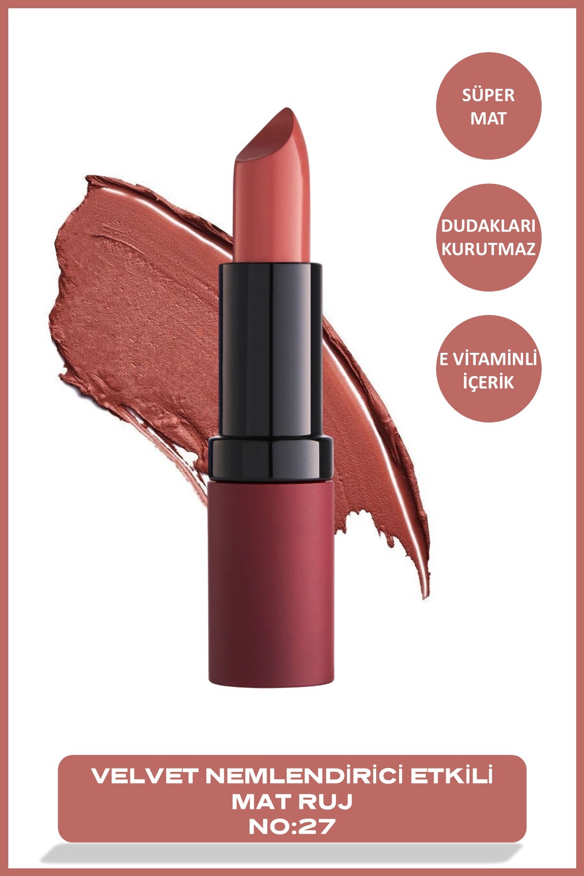 GOLDEN ROSE  VELVET MATTE LIPSTICK NO.27-