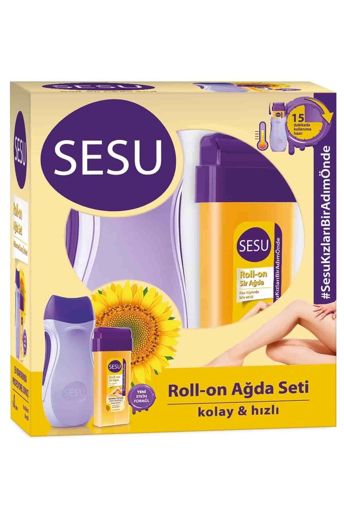SESU ROLL-ON MOR MAKİNELİ AĞDA SETİ AYÇİÇEK YAĞLI-