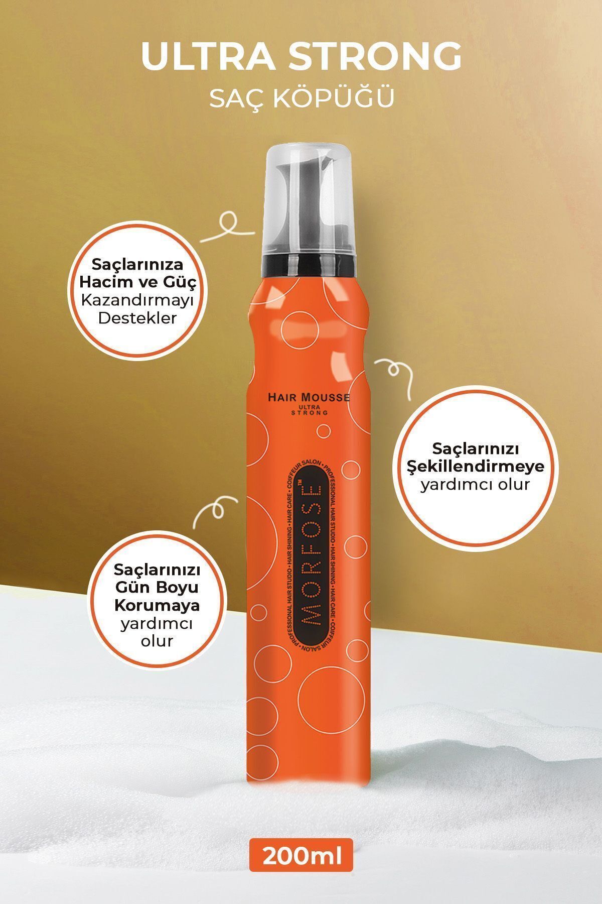 Morfose Ultra Strong Saç Köpüğü (TURUNCU) 200 ml-