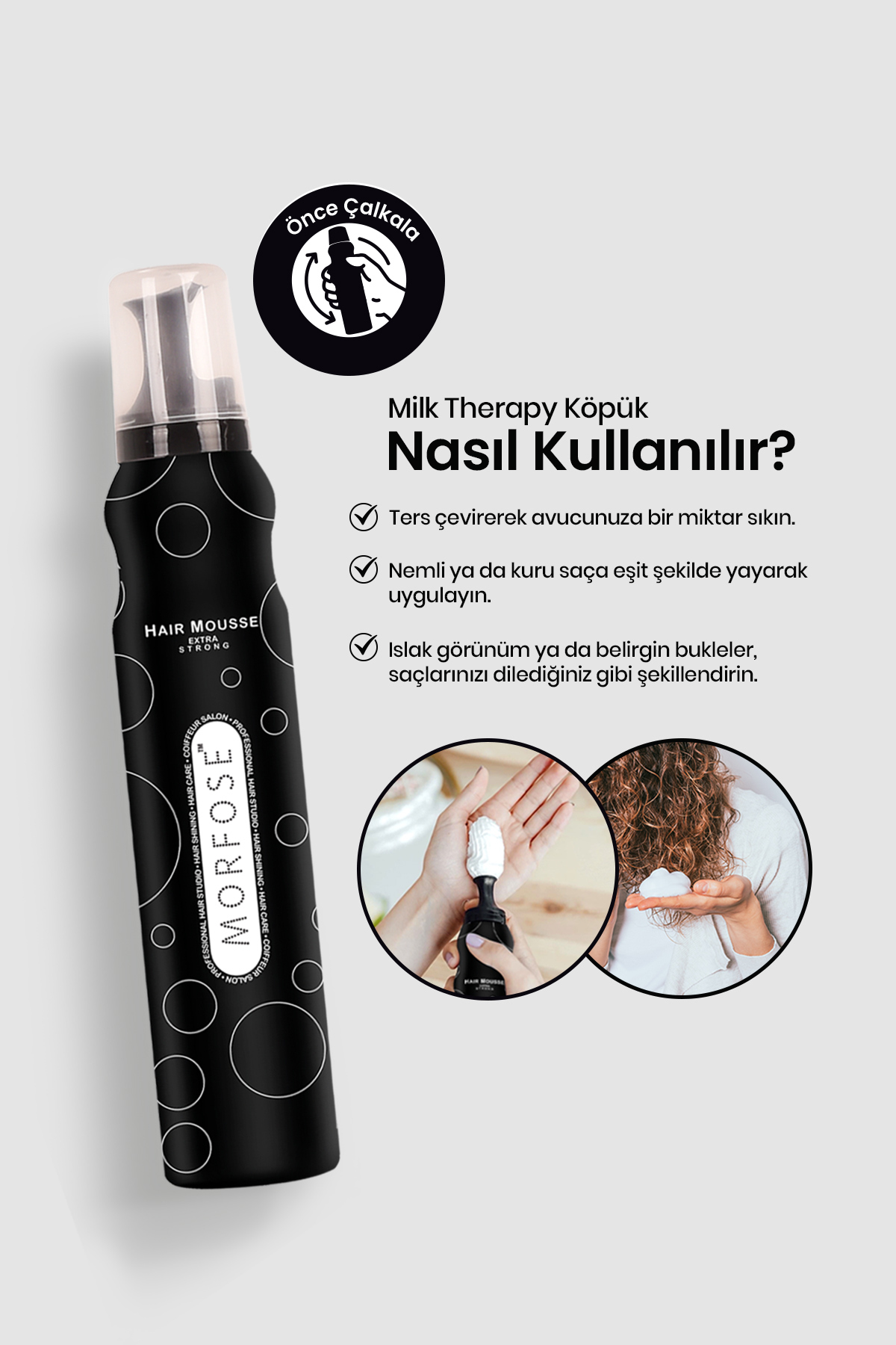 MORFOSE EXTRA STRONG SAÇ KÖPÜGÜ SİYAH 200 ML-