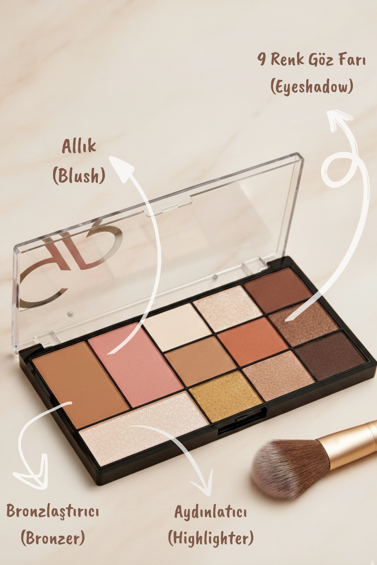 GOLDEN ROSE   CITY STYLE FACE&EYE PALETTE NO:01-WARM-