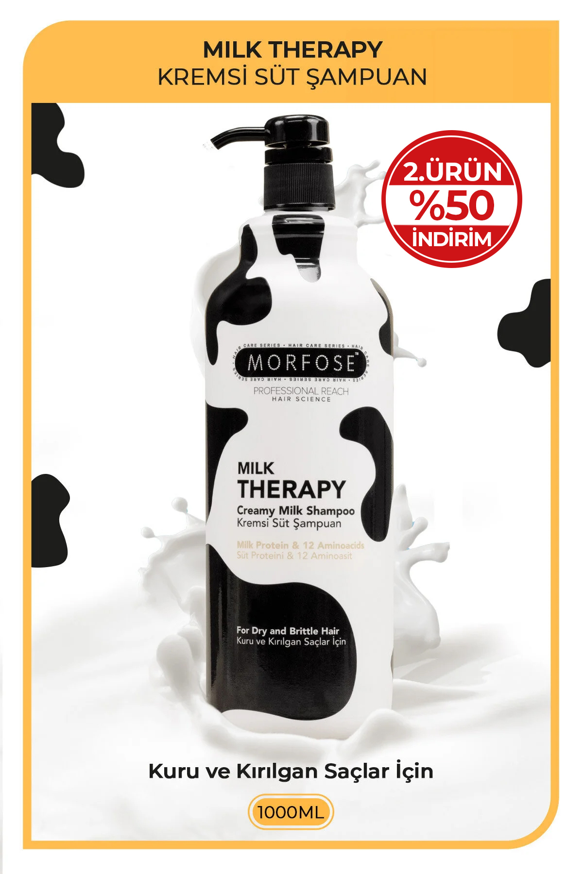MORFOSE MİLK THERAPY SÜT PROTEİNLİ ŞAMPUAN 1000 ML-