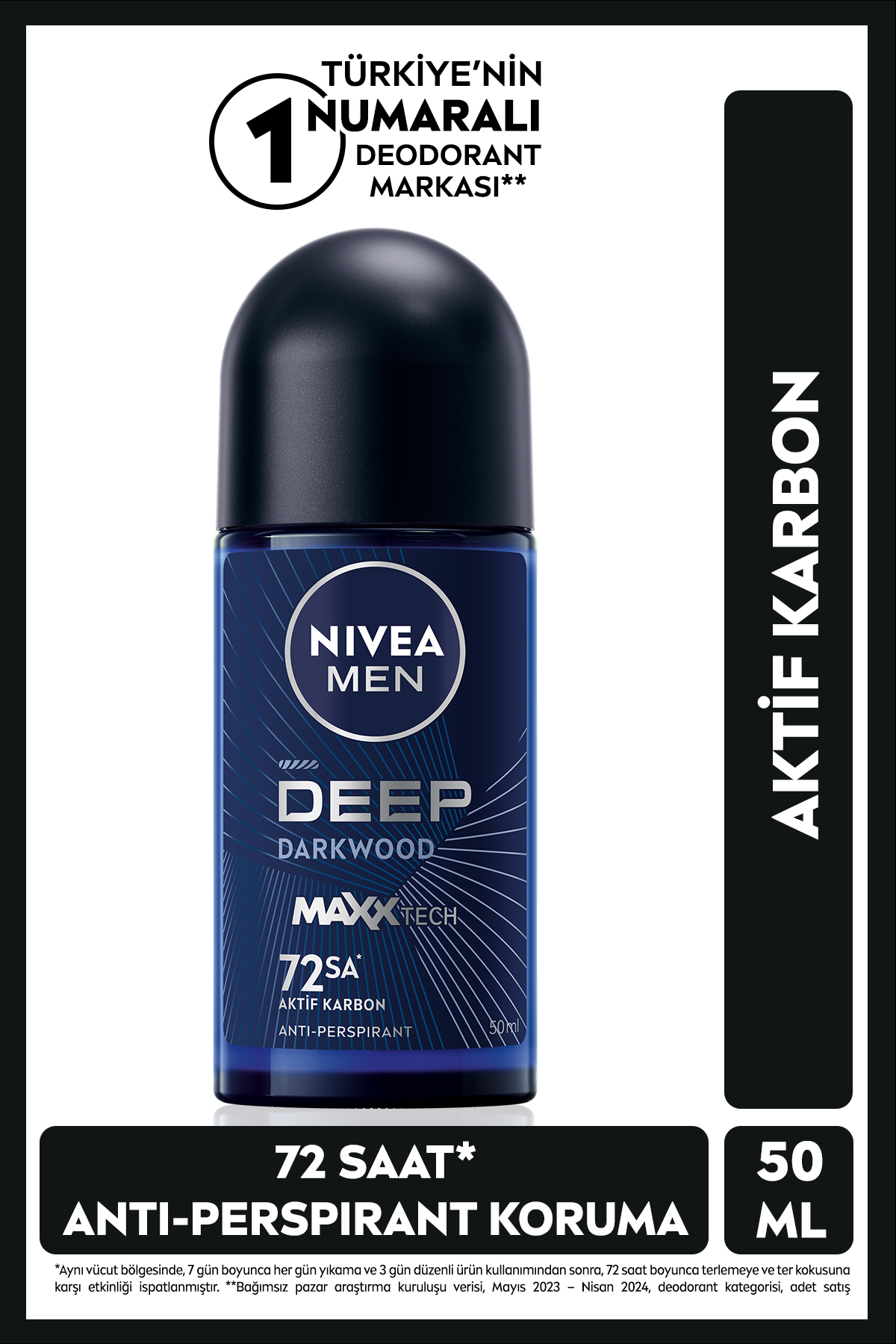NİVEA MEN ERKEK ROLL-ON DEODORANT DEEP DİMENSİON 50ML-