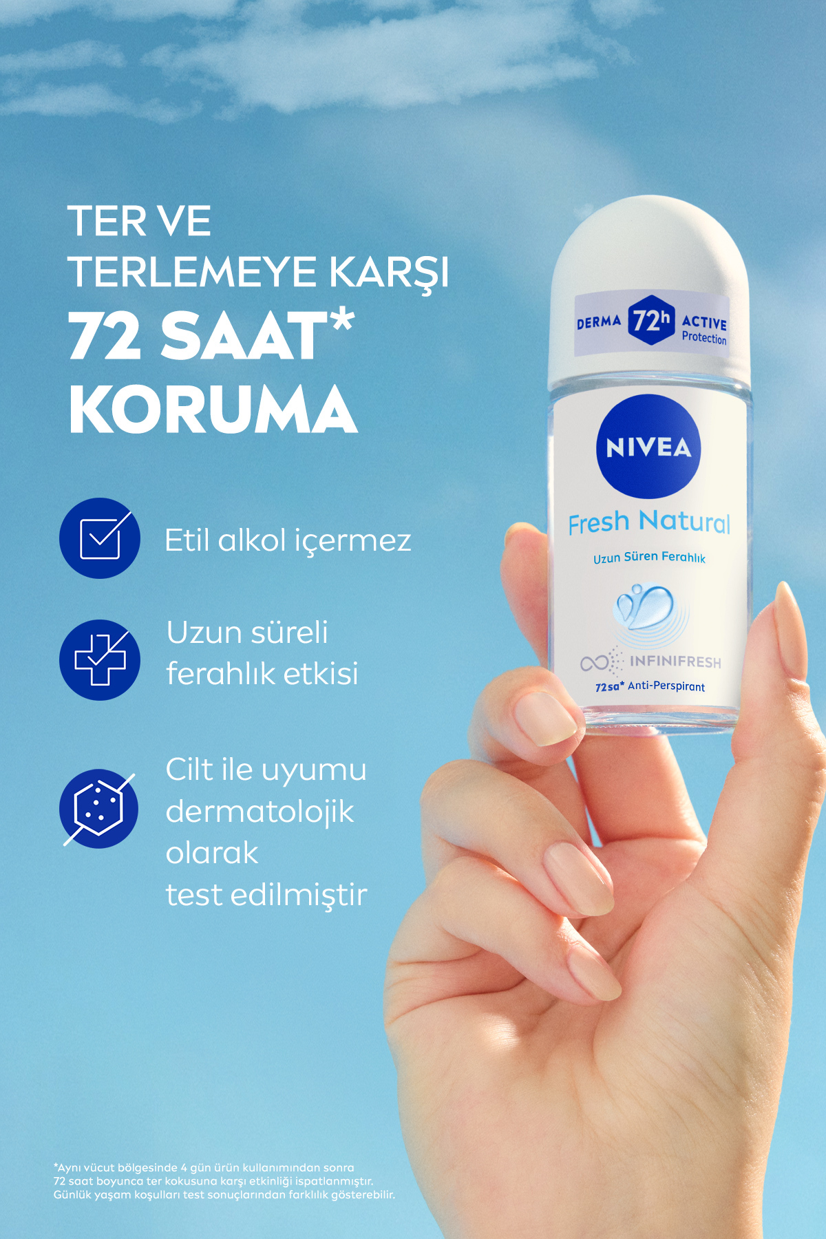 NİVEA KADIN FRESH NATURAL ROLL ON 50 ML-