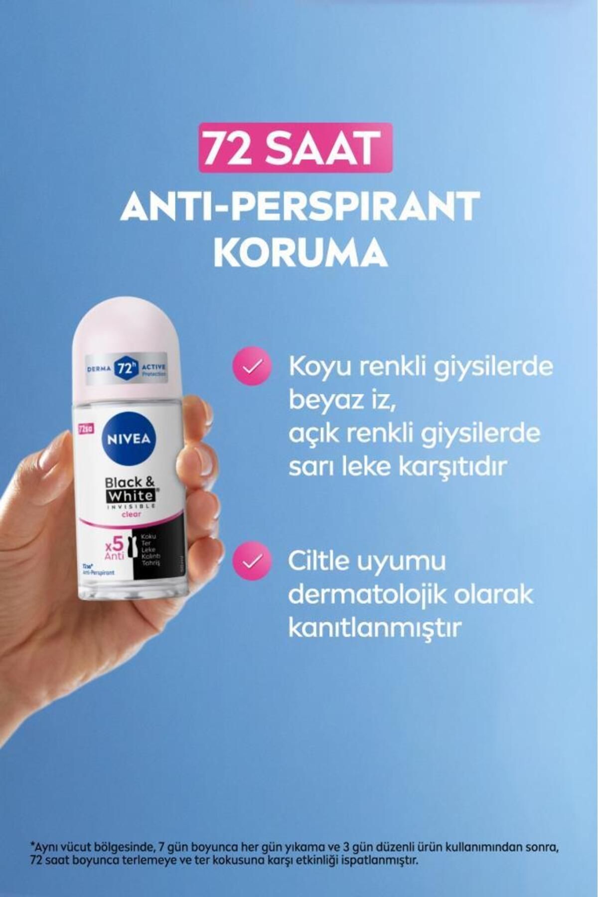 NİVEA KADIN BLACK&WHİTE INVİSİBLE CLEAR ROLL-ON 50ML-