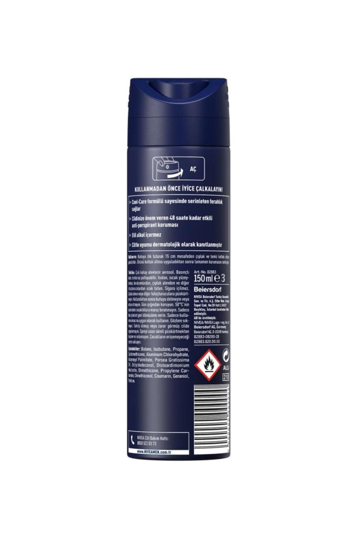 NİVEA MEN ERKEK SPREY DEODORANT COOL KİCK 150ML-