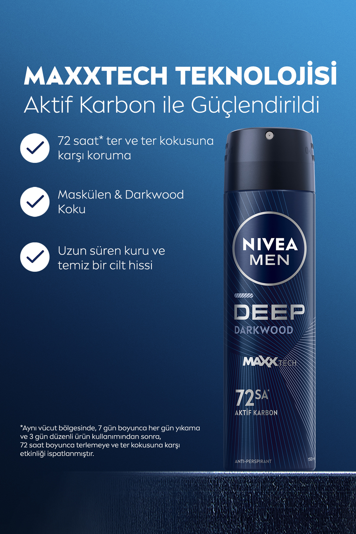 NİVEA MEN ERKEK  DEEPDİMENSON KARBON DEODORANT 150ML-