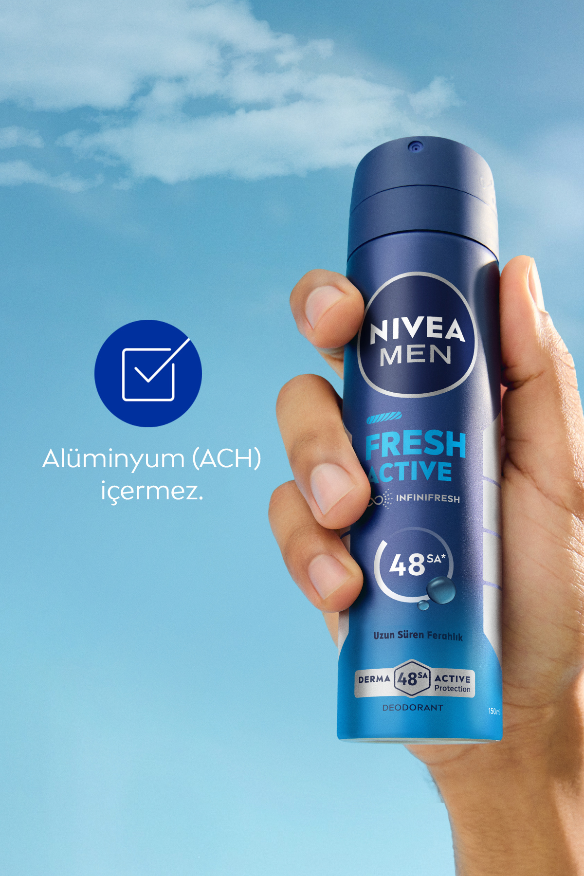 NİVEA MEN ERKEK SPREY DEODORANT FRESH ACTİVE 150ML-