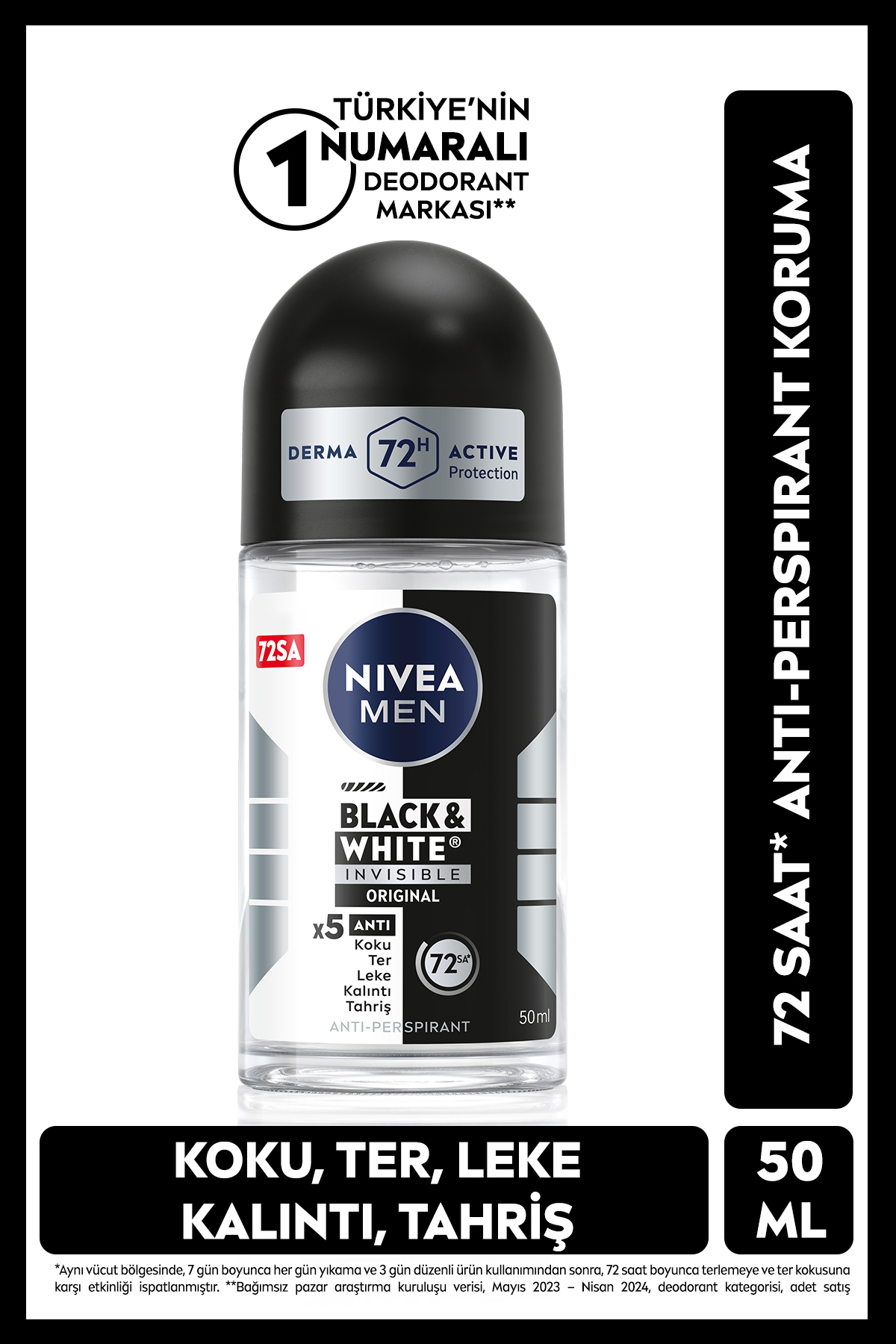 NIVEA INVİSİBLE ERKEK ORİGİNAL ROLL-ON 50ML-