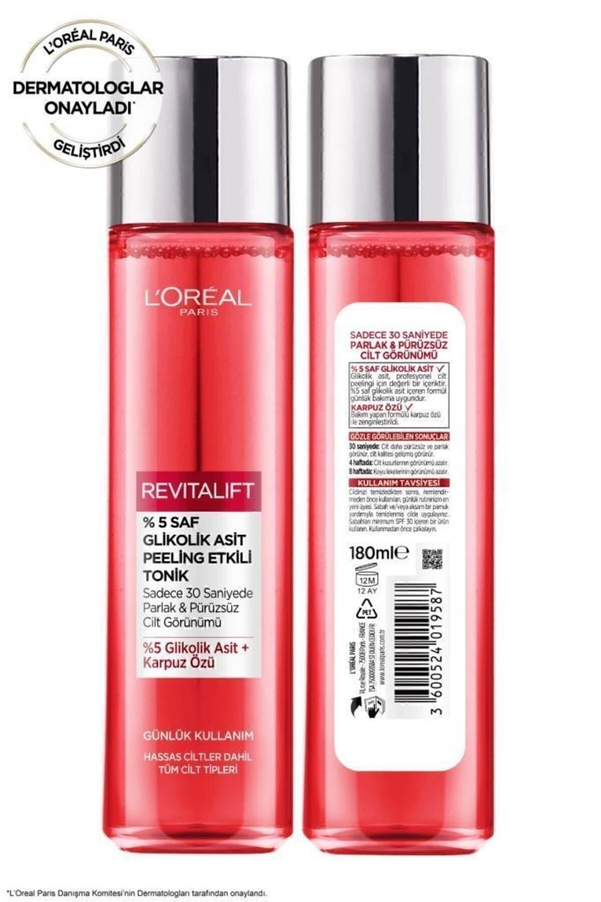 LOREAL  PARİS REVİTLİFT %5SAF GLİKOLİK ASİT PELİNG TONİK 180ML-