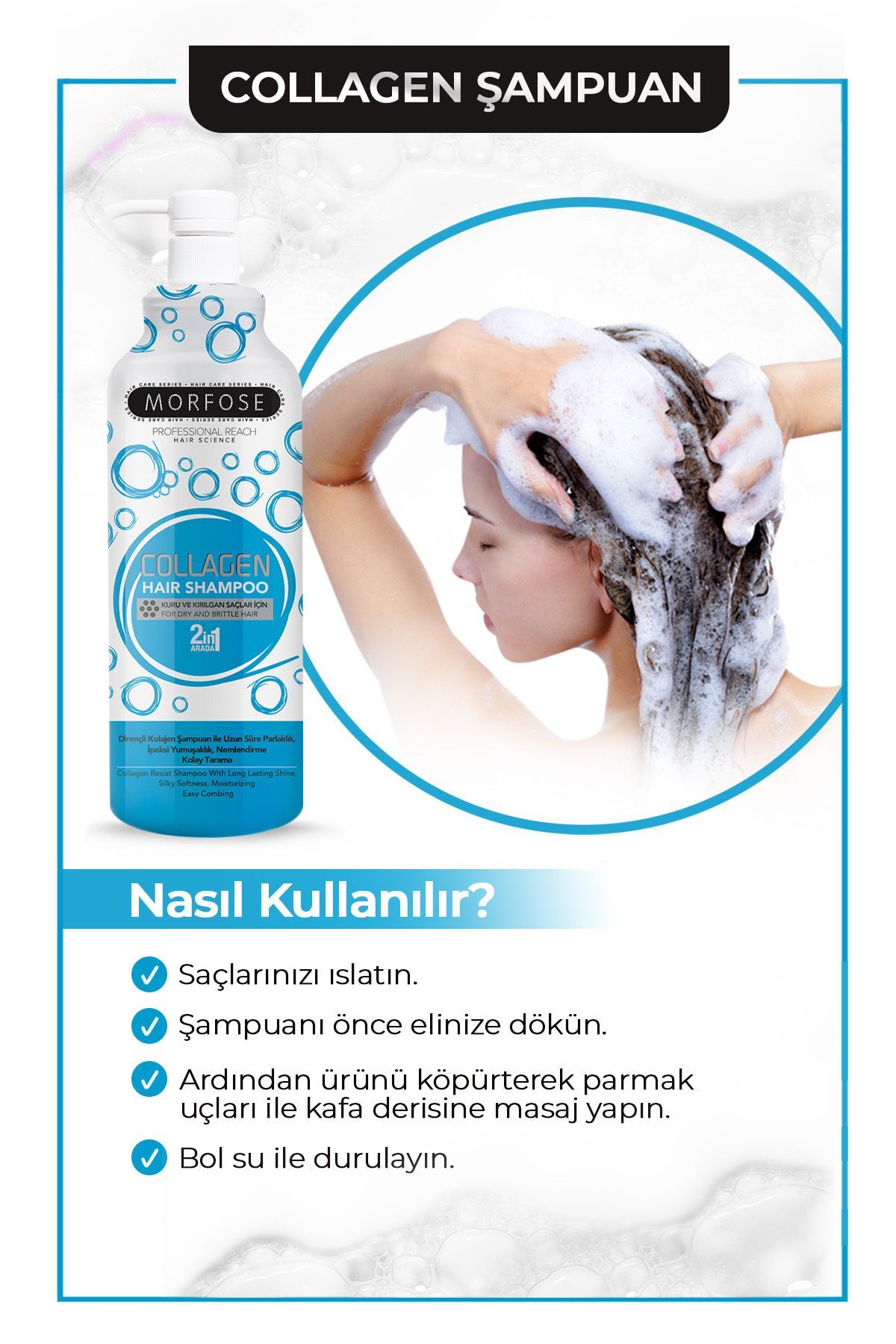 MORFOSE COLLAGEN ŞAMPUAN MAVİ 1000 ML-