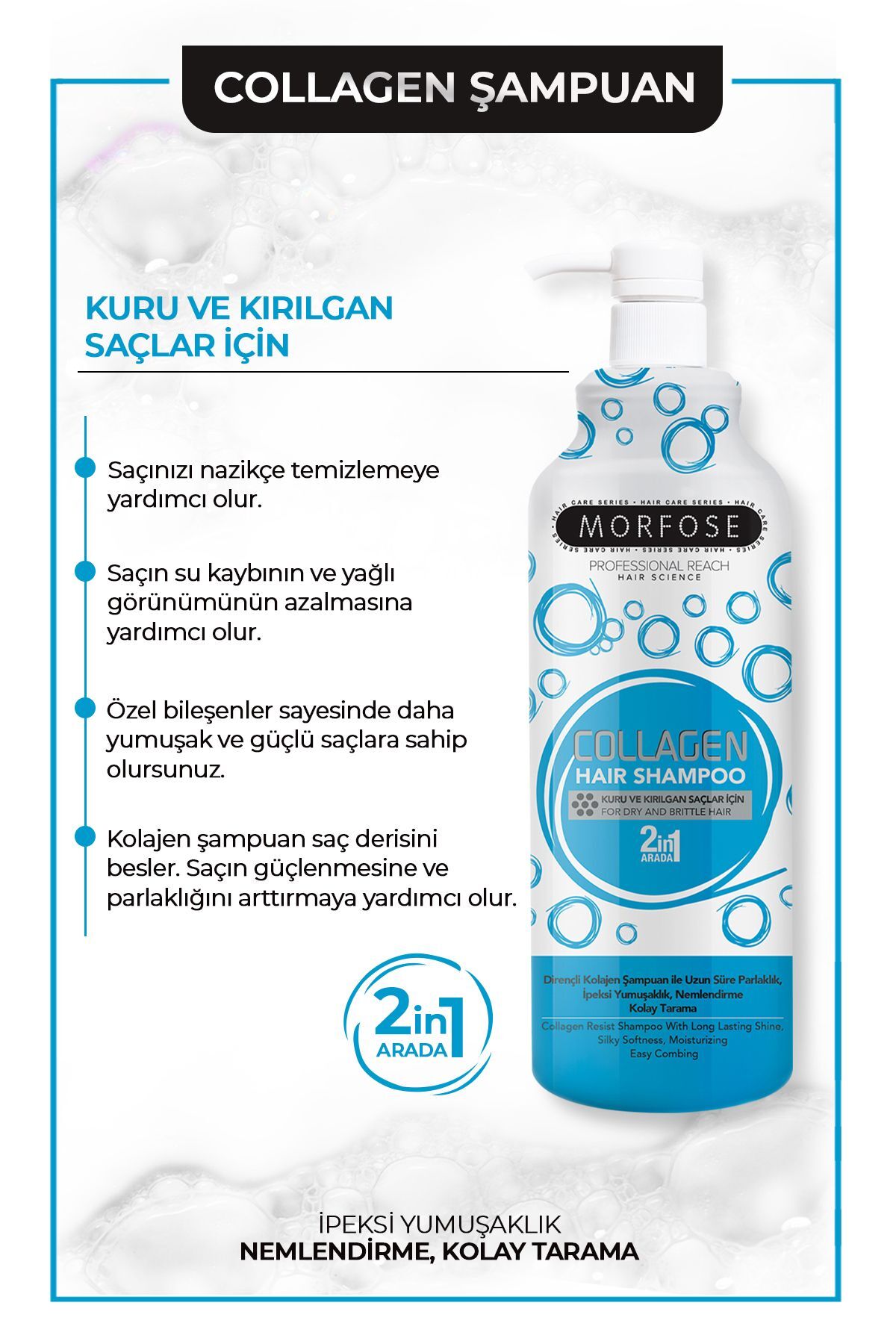 MORFOSE COLLAGEN ŞAMPUAN MAVİ 1000 ML-