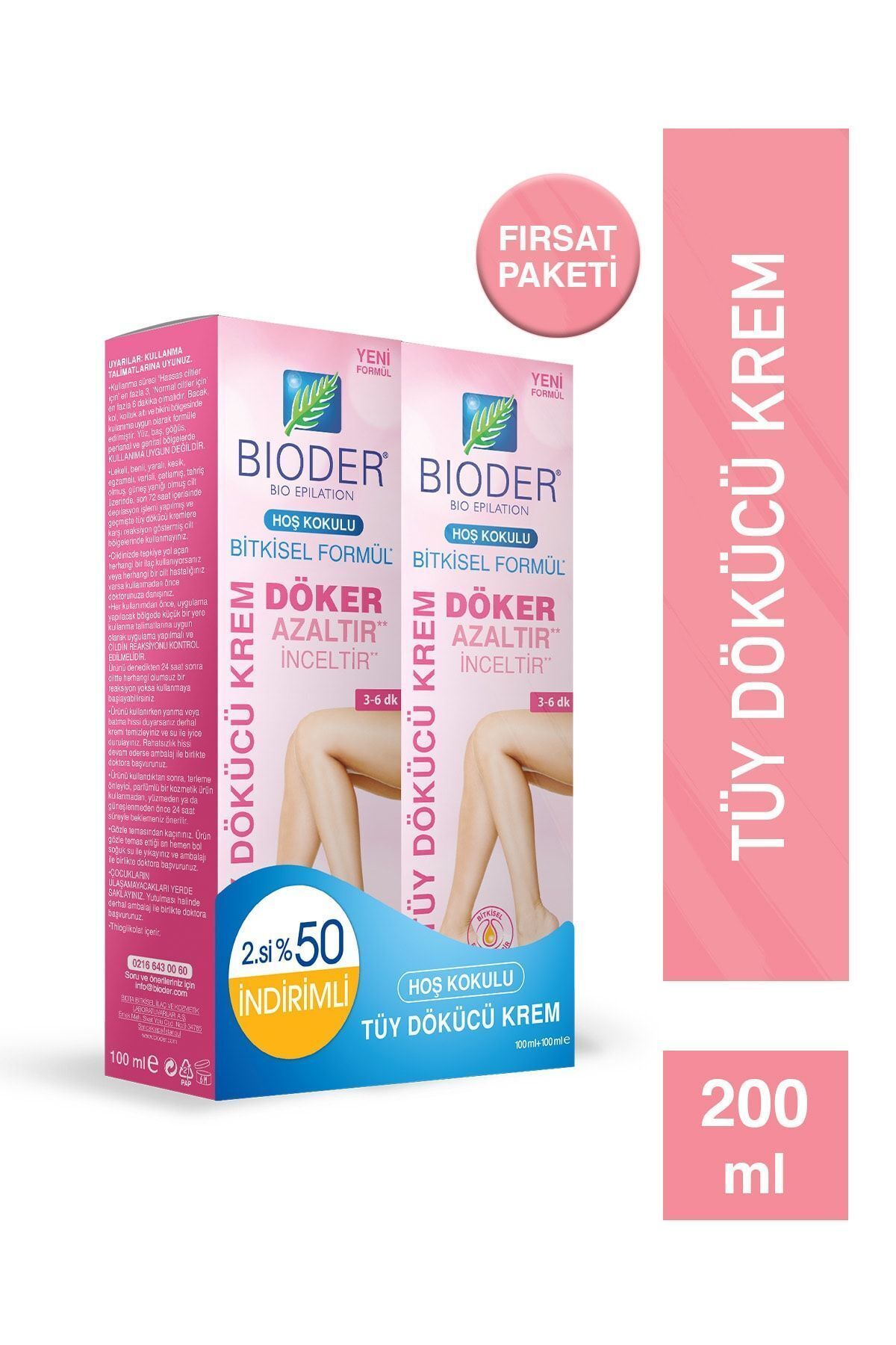 BİODER TÜY DÖKÜCÜ KREM 100 ML + 100 ML 2Lİ-