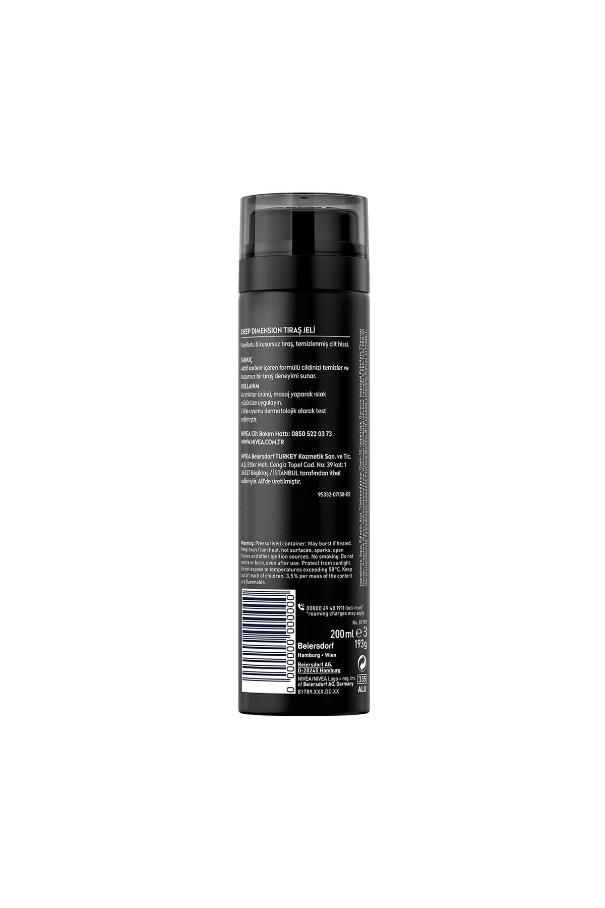 NİVEA MEN DEEP DİMENSİON TIRAŞ JELİ  KUSURSUZ 200ML-
