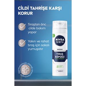 NİVEA MEN HASSAS TIRAŞ KÖPÜĞÜ 200ML-