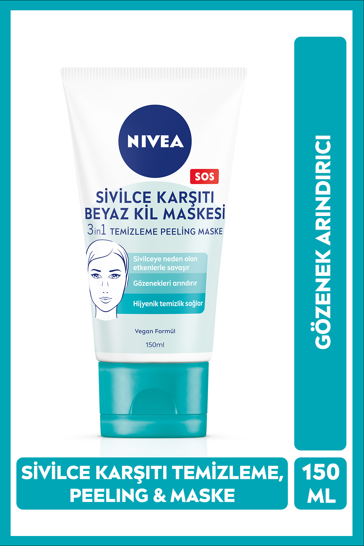 NİVEA SİVİLCE KARŞITI BEYAZ KİL MASKESİ 150 ML-