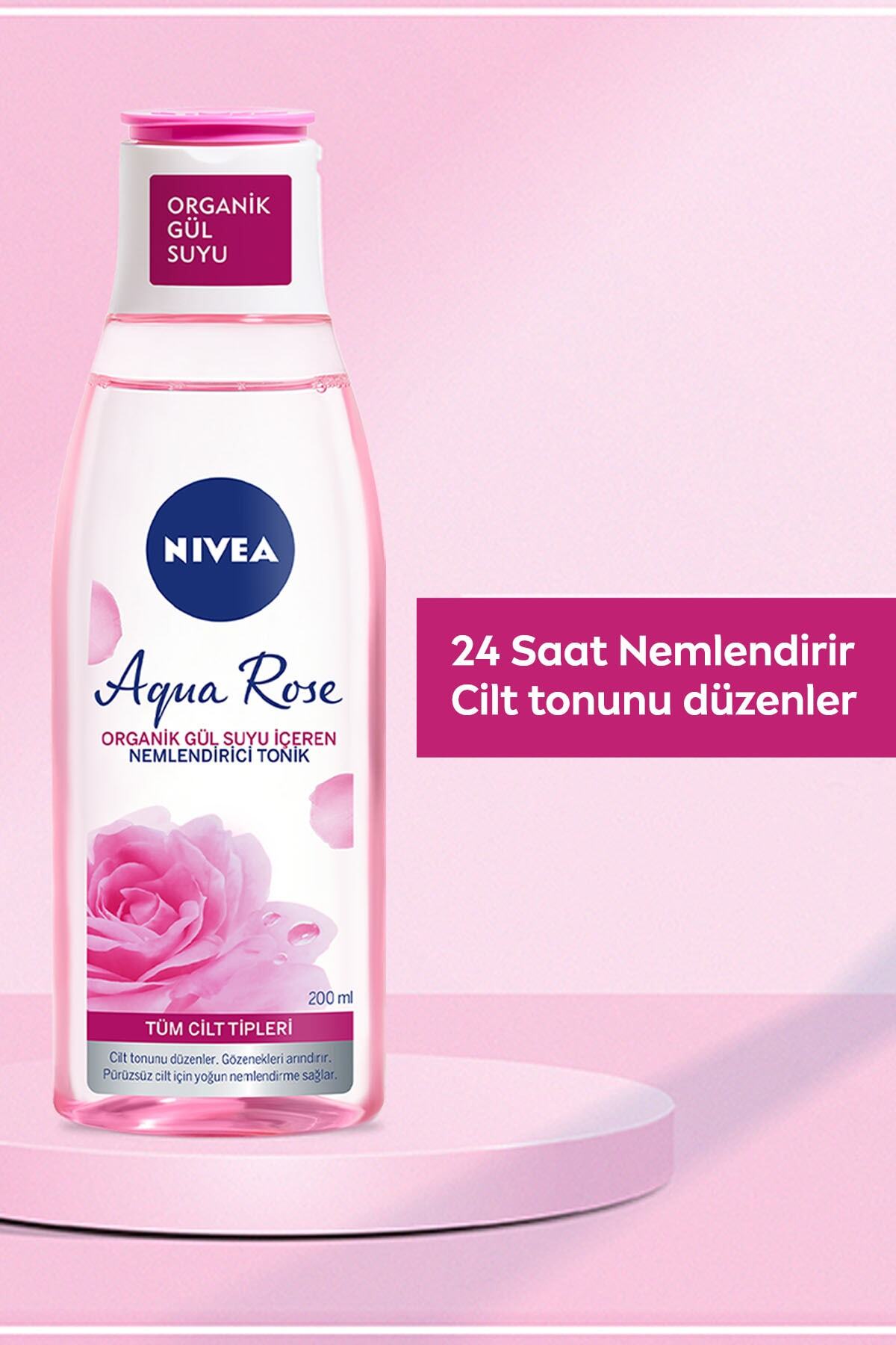 NİVEA AQUAROSE ORGANİK GÜL SUYU NEMLENDİRİCİ TONİK 200ML-