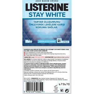 LİSTERİNE STAY WHİTE AĞIZ BAKIM SUYU 500 ML-