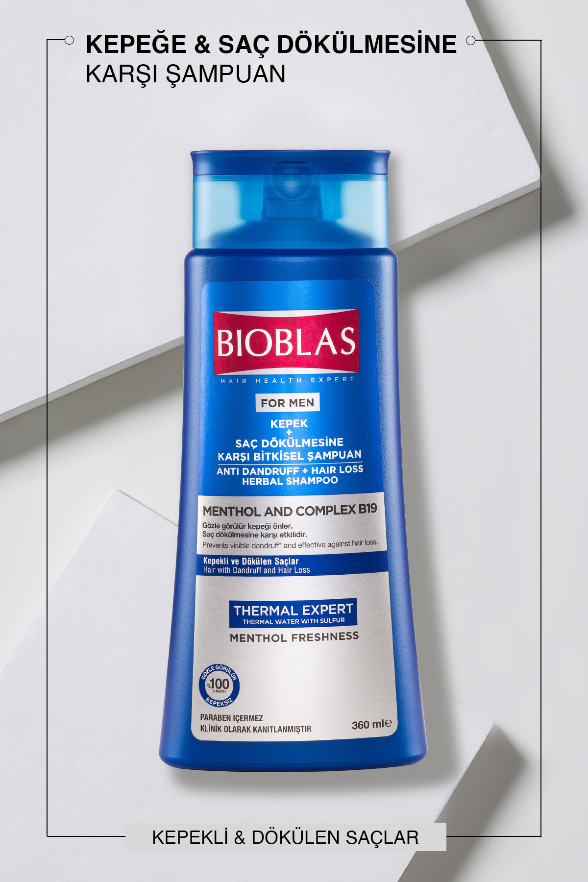 BİOBLAS THERMAL EXPERT MEN KEPEĞE KARŞI ŞAMPUAN 360ML-