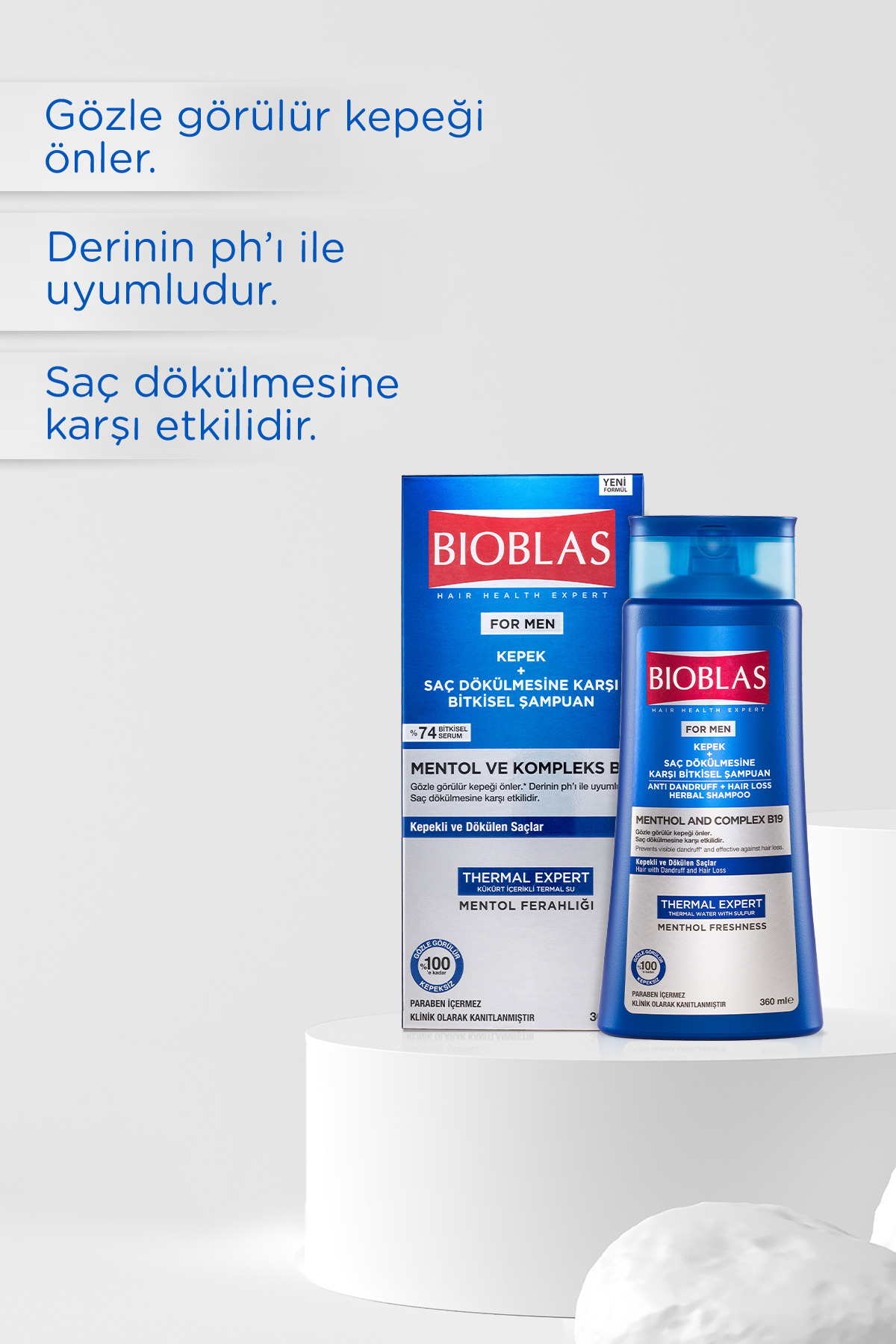 BİOBLAS THERMAL EXPERT MEN KEPEĞE KARŞI ŞAMPUAN 360ML-