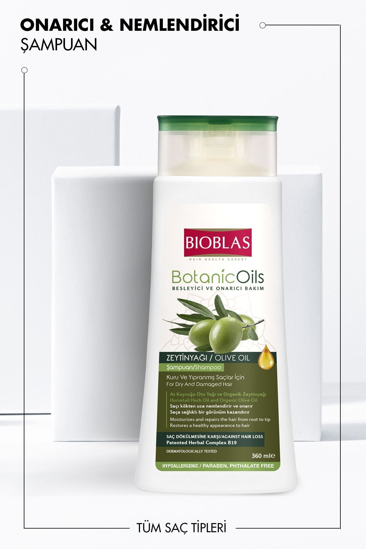 BİOBLAS ZEYTİNYAĞI VE AT KUYRUĞU YAĞI ŞAMPUANI 360ML-