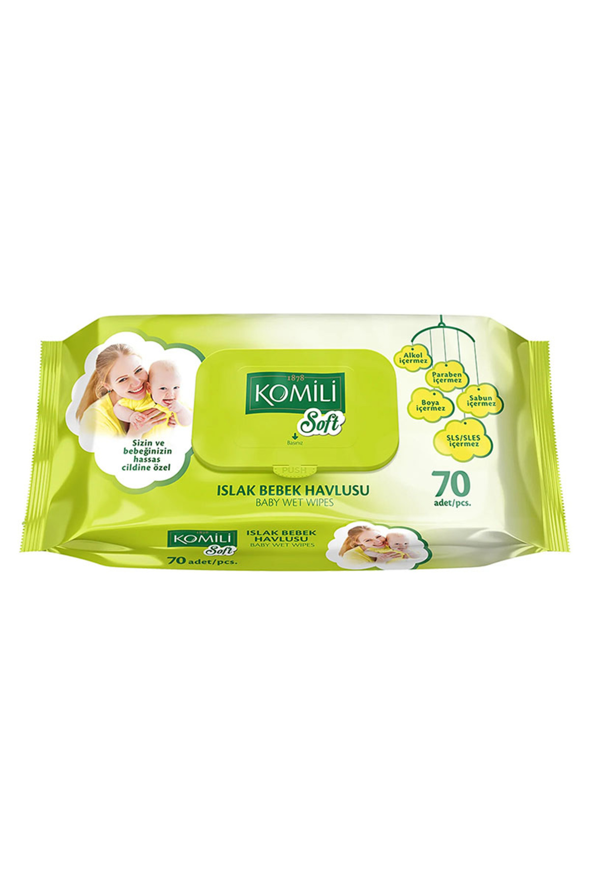 KOMİLİ SOFT ISLAK HAVLU 70 YAPRAK 4LÜ PAKET-
