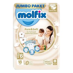 molfix Bebek Bezi Beden 6 15 kg Extra Large 18 Adet Ekonomik Paket-