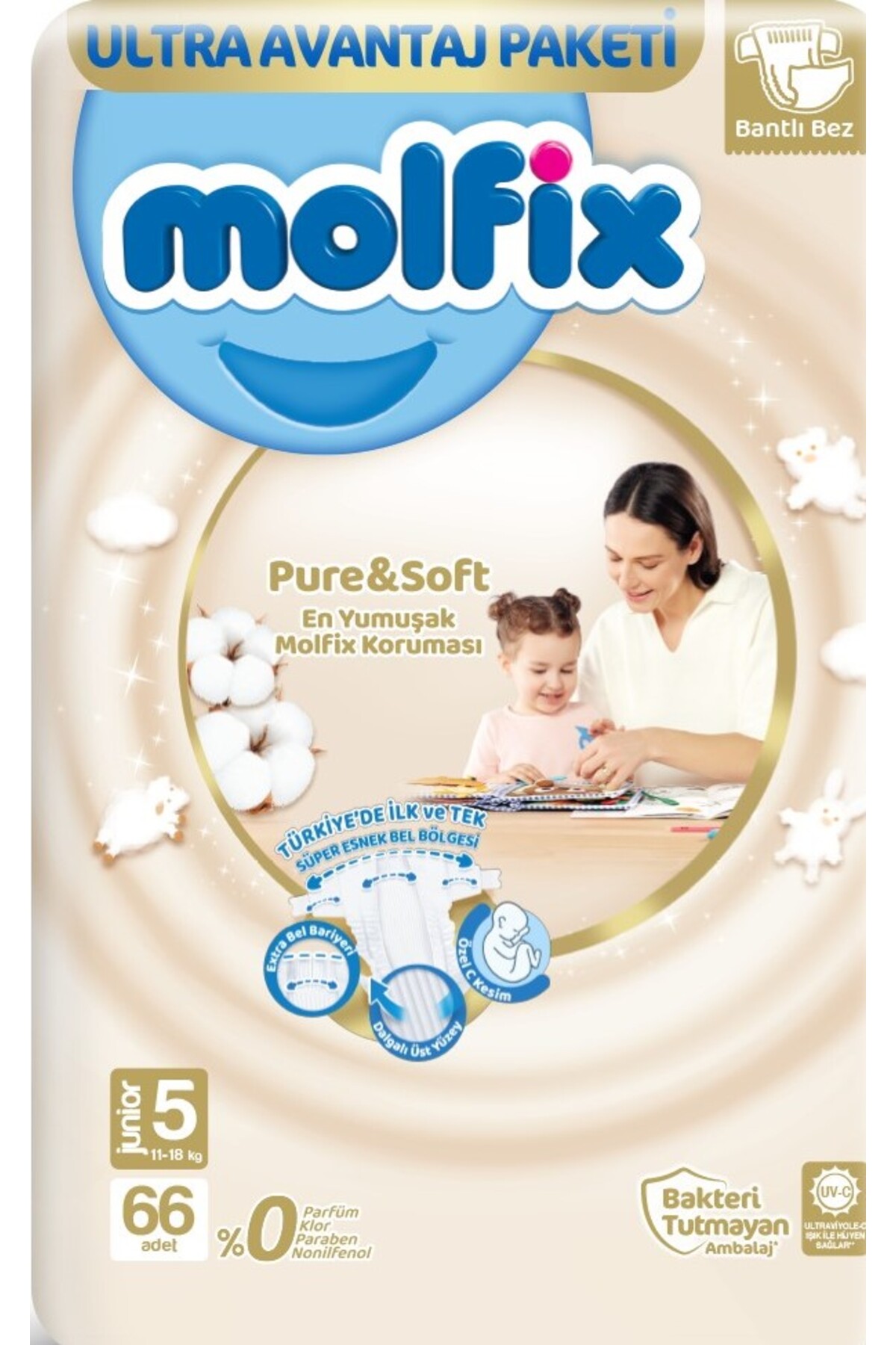 molfix Pure Soft Ultra Avantaj Junior No:5 66lı-