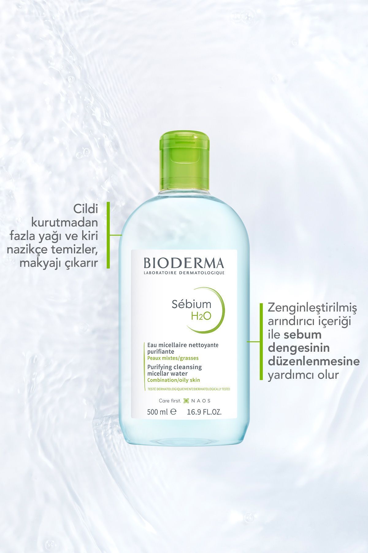 BİODERMA SEBİUM H2O MİCELLER SU 500 ML-