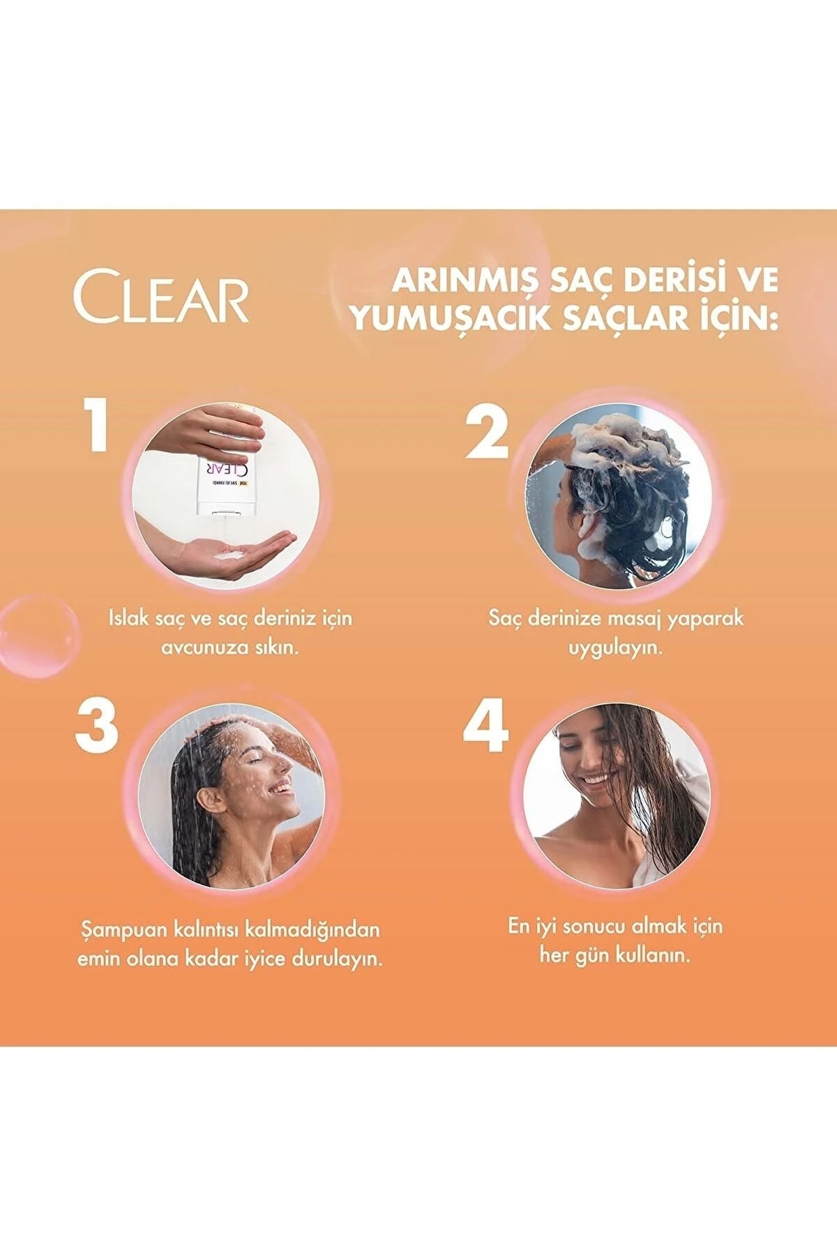 CLEAR WOMEN KEPEĞE KARŞI ETKİLİ ŞAMPUAN KİL TERAPİ-