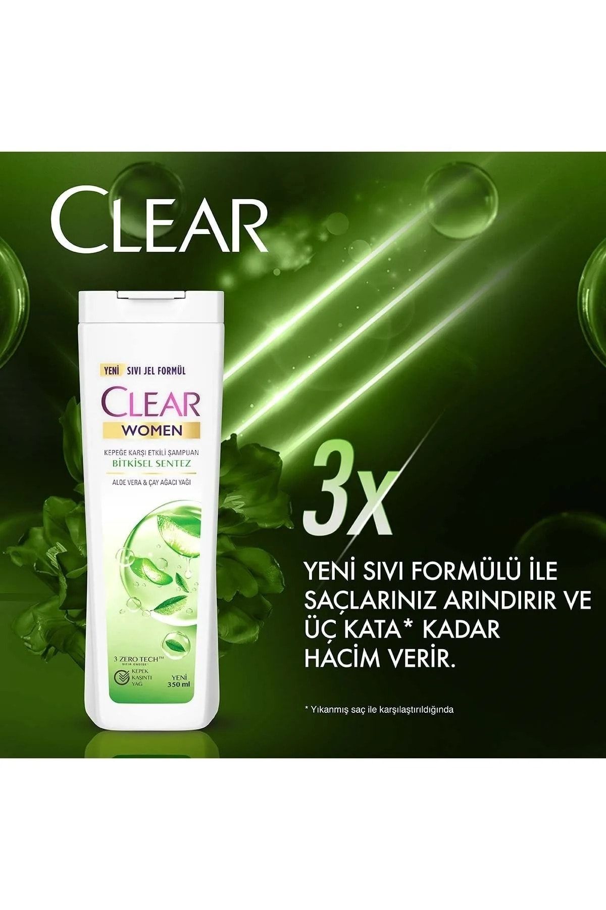 CLEAR WOMEN KEPEĞE KARŞI  BİTKİSEL SENTEZ ŞAMPUAN 350ML-