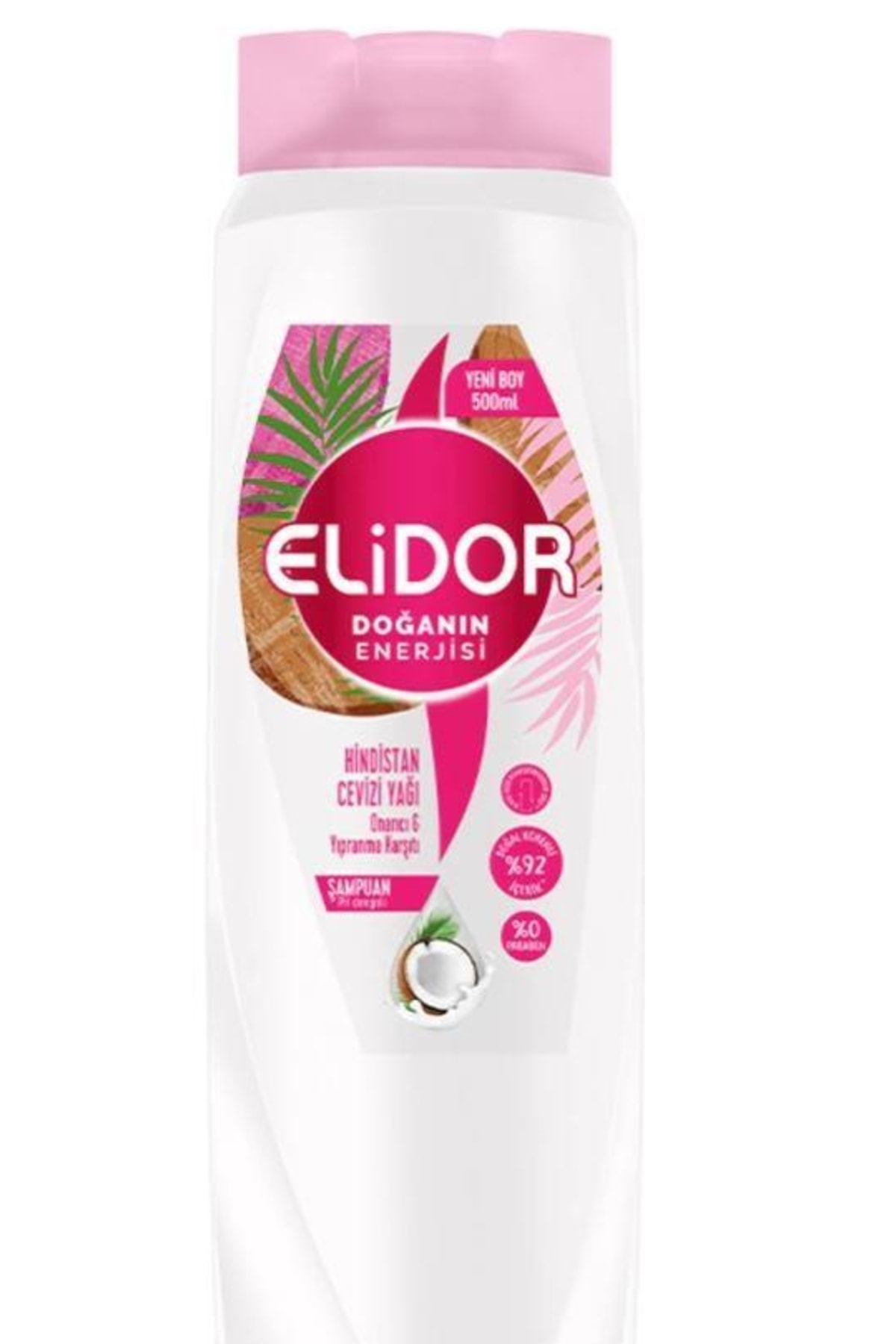 ELİDOR HİNDİSTAN CEVİZİ YAĞI ONARICI&YIPRA ŞAMPUAN 500ML-