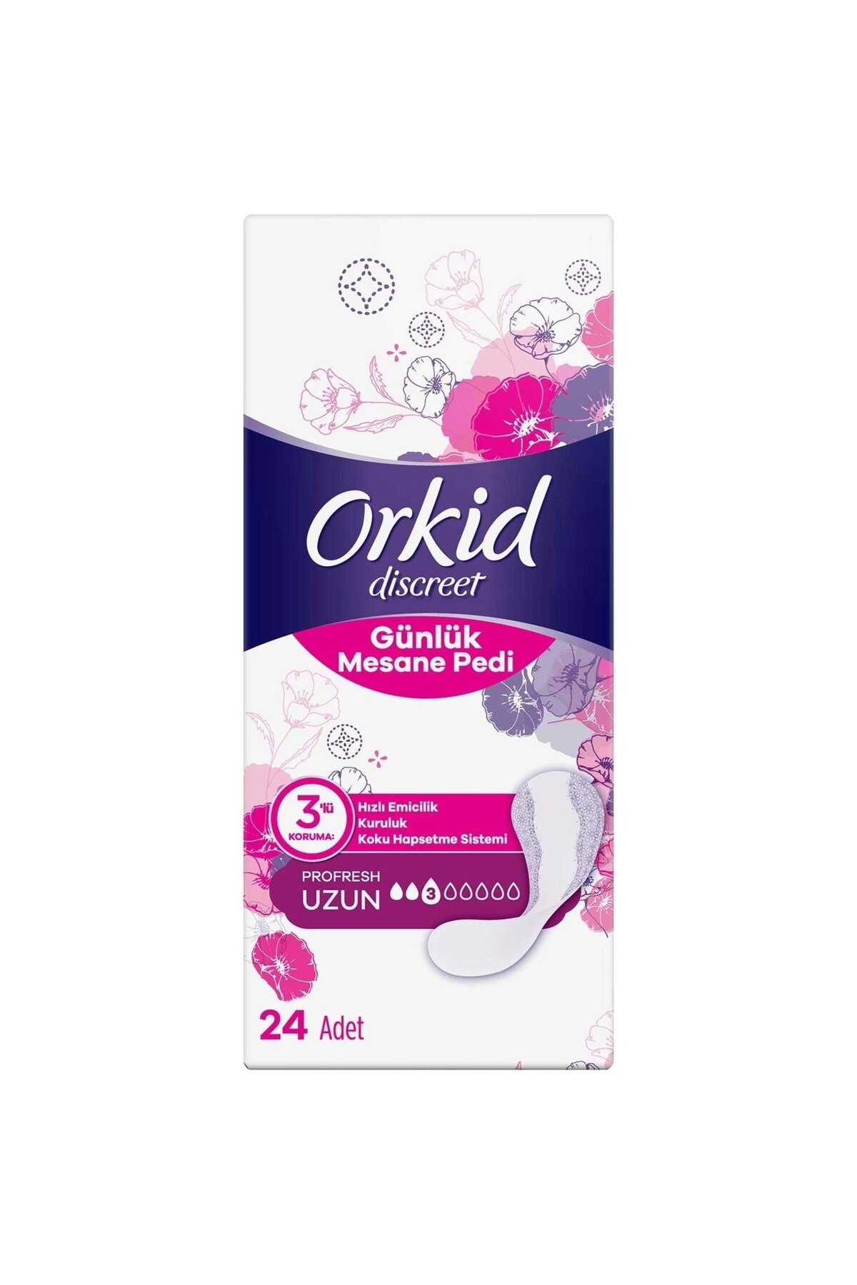 ORKİD MESANE PEDİ UZUN SÜPER EKONOMİK PAKET 24 PED-