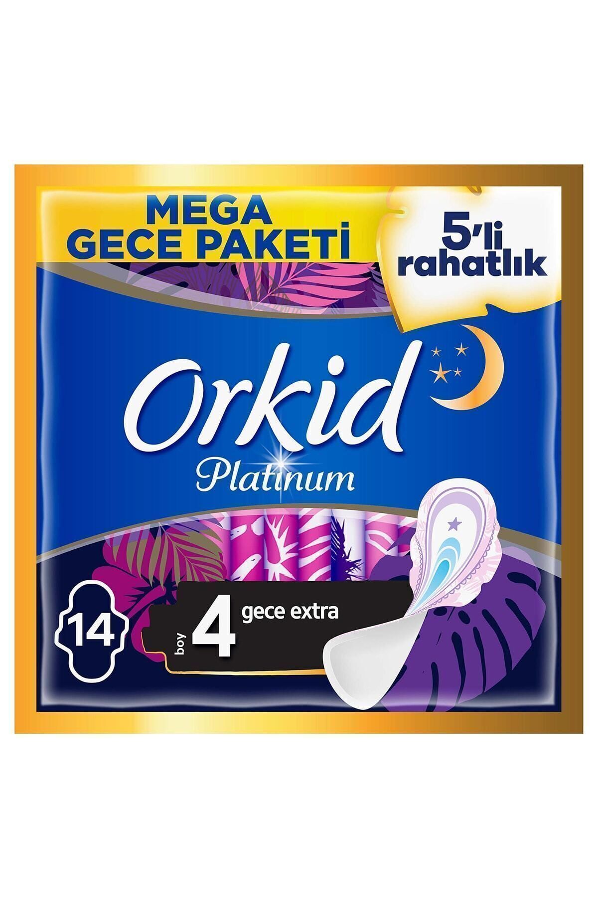 ORKİD PLATİNUM SÜPER EKONOMİK GECE EKSTRA 4 BEDEN HİJYENİK PED-