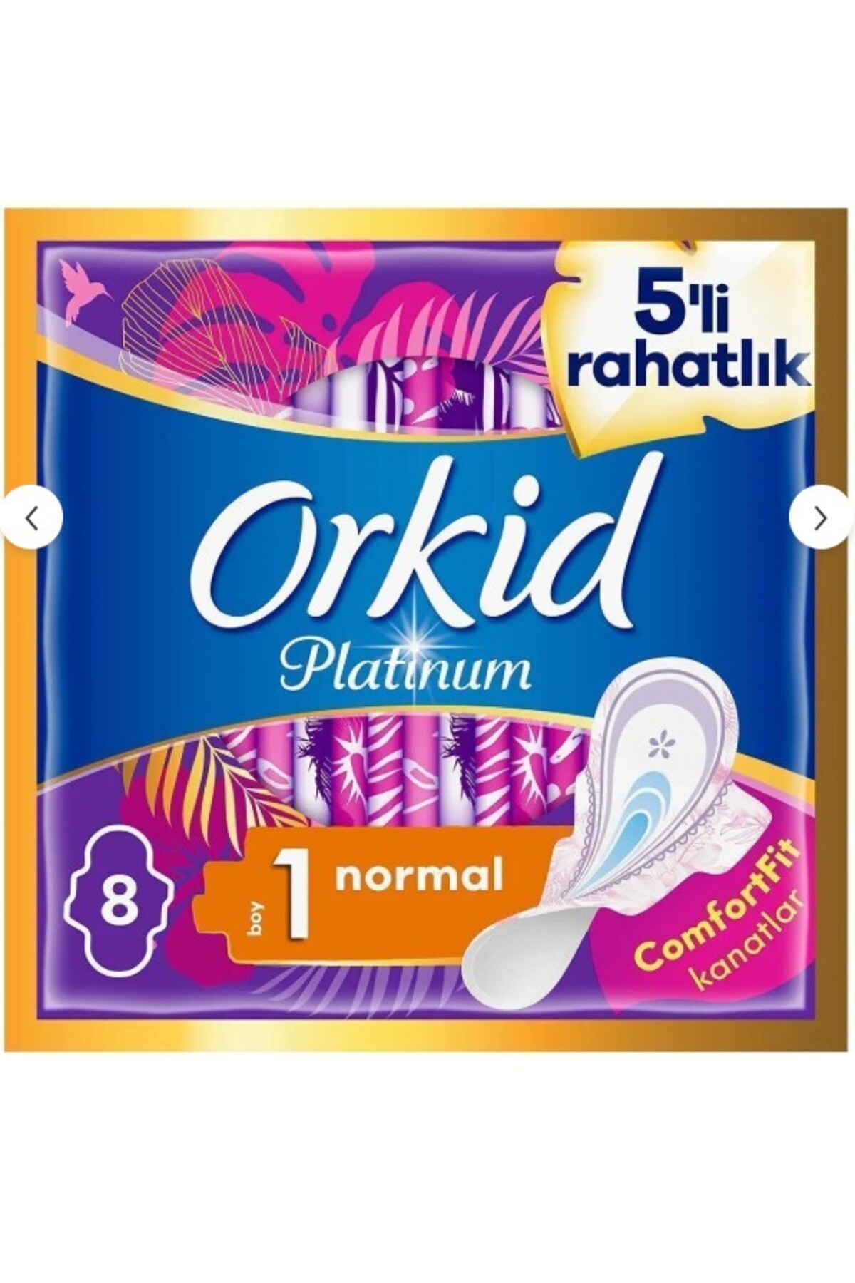 ORKİD PLATİNUM NORMAL 8 ADET TEKLİ PAKET HİJYENİK PED-