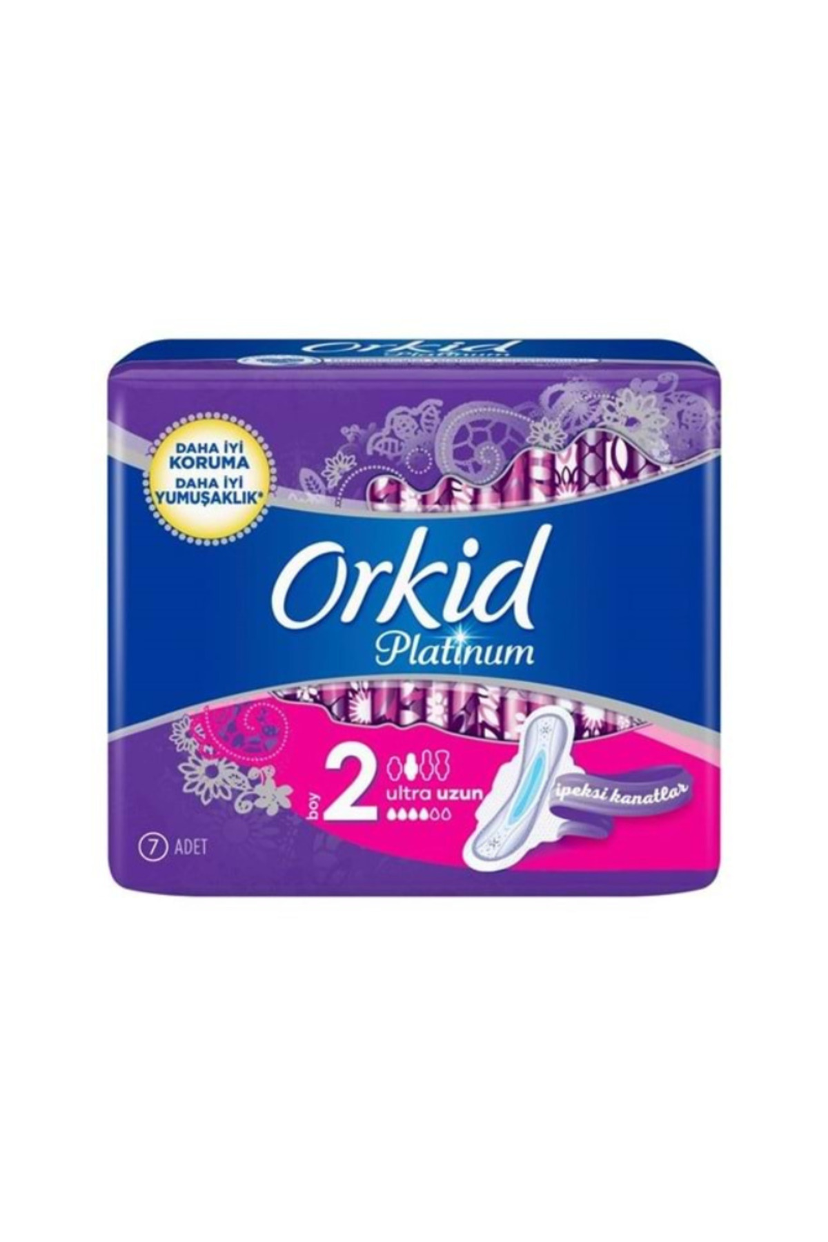 ORKİD PLATİNUM  UZUN 7 ADET TEKLİ PAKET HİJYENİK PED-