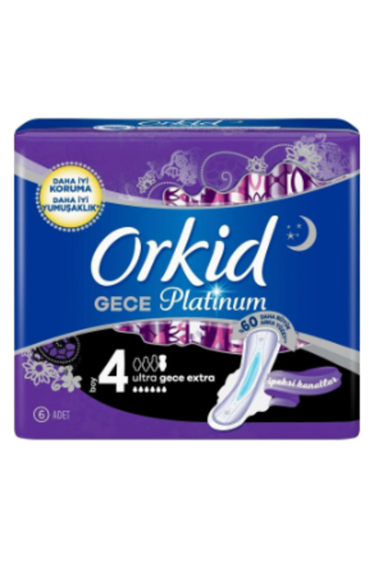 ORKİD PLATİNUM GECE EXTRA 6 ADET TEKLİ PAKET HİJYENİK PED-