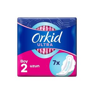 ORKİD TEKLİ ULTRA KANATLI UZUN 7Lİ HİJYENİK PED-