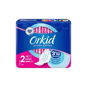 ORKİD TEKLİ ULTRA KANATLI UZUN 7Lİ HİJYENİK PED-