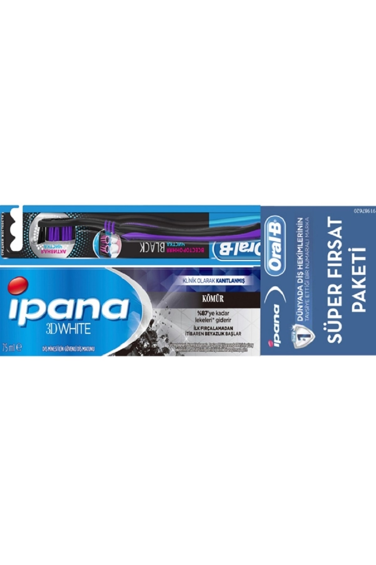 İPANA  BASE CHARCOAL DİŞ MACUNU+DİŞ FIRÇASI 75 ML-