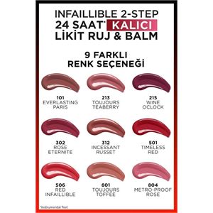 LOREAL PARİS INFAİLLİBLE 2-STEP BALM WİNE RUJ 215-