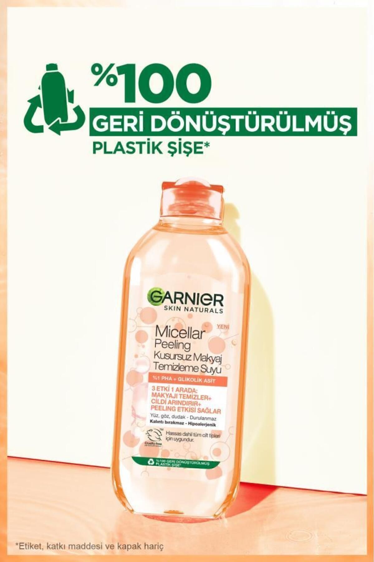 GARNİER MİCELLAR PEELİNG KUSURSUZ MAKYAJ TEMİZLEME SUYU 400ML-